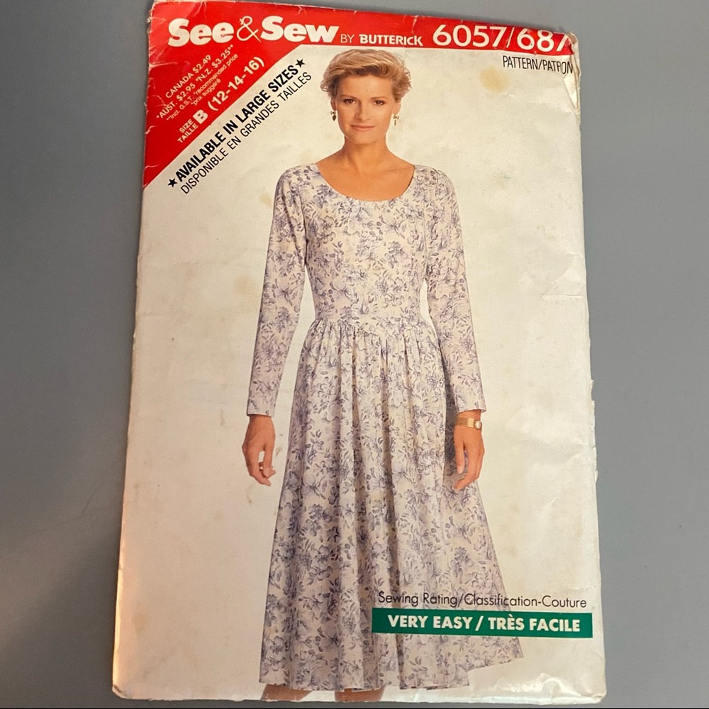 Vintage Butterick See & Sew Dress Sewing Pattern